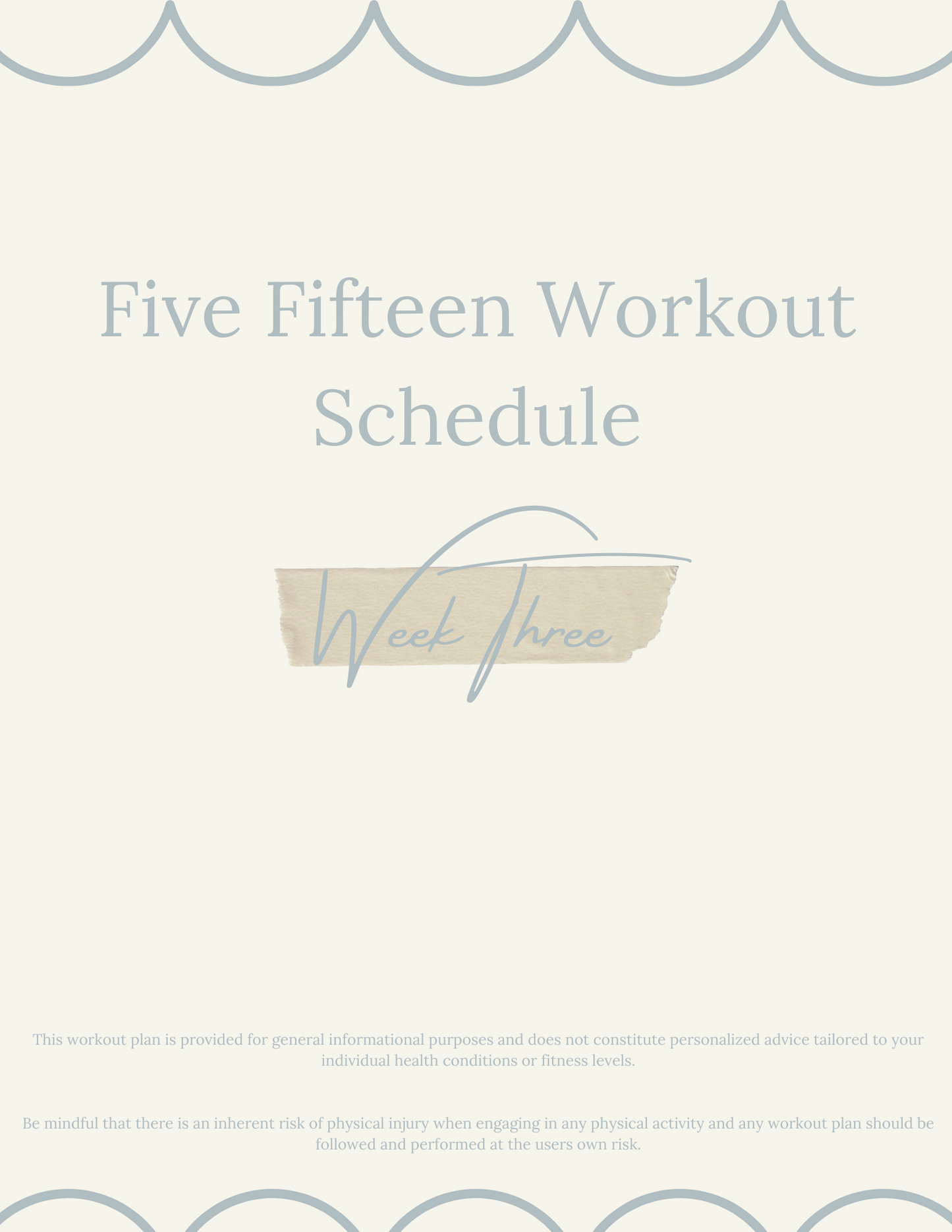 Five Fifteen Fitness Schedule: Week 3